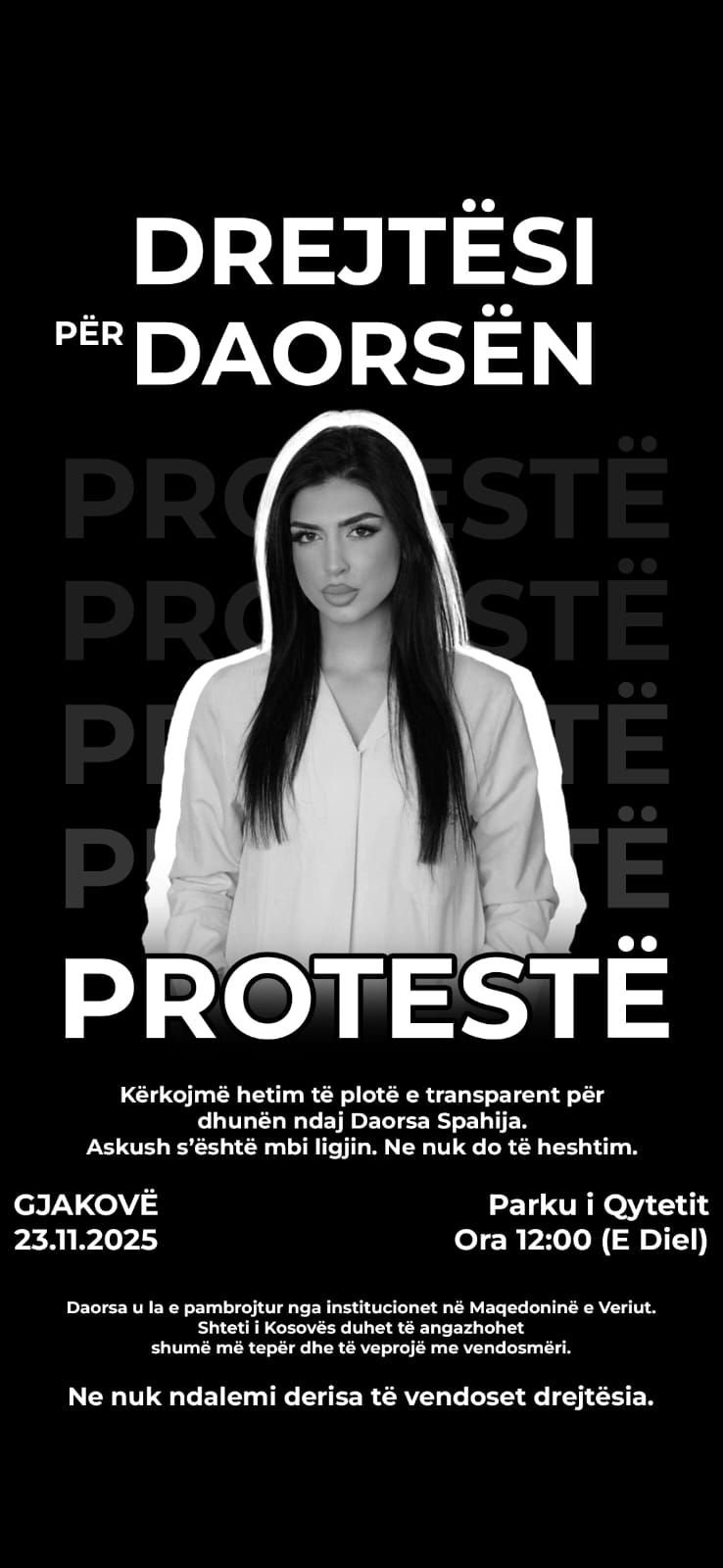  Drejtësi për Daorsën   sot protestohet në Gjakovë