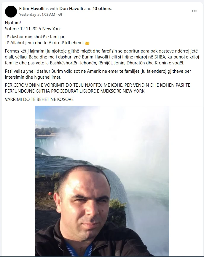  Nga një refugjat në hero   familjarët e kosovarit që u vra në Brooklyn thonë se ai do të varroset në Kosovë