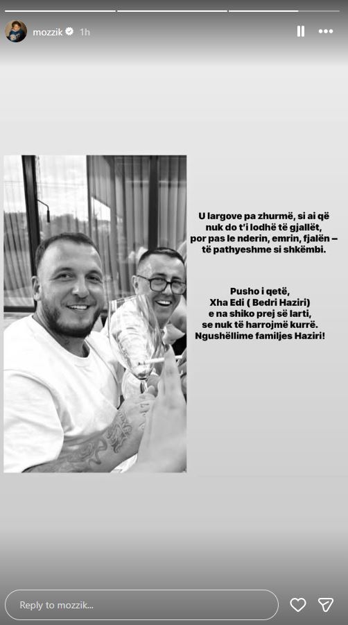 Mozzik me fjalë prekëse për xhaxhanë e Lotinës  U largove pa zhurmë  s të harrojmë kurrë