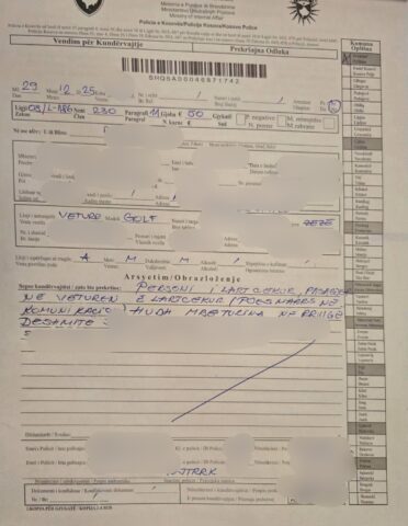 Policia gjobit shoferin që hodhi mbeturina nga vetura në rrugë