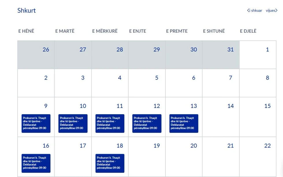 Nga 9 deri më 18 shkurt  deklaratat përmbyllëse në rastin Thaçi dhe të tjerët